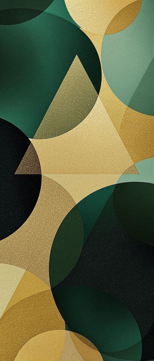 Geometric Symphony in Emerald and Gold