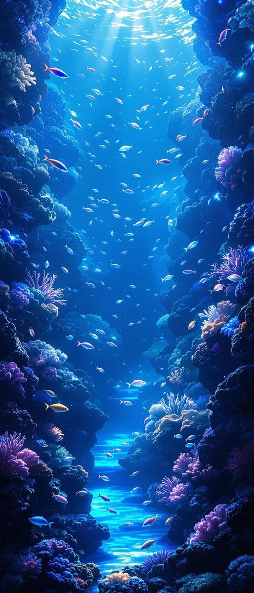 Bioluminescent Underwater World