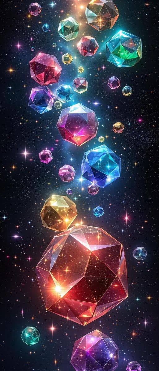 Jewel-Toned Polyhedrons in Space