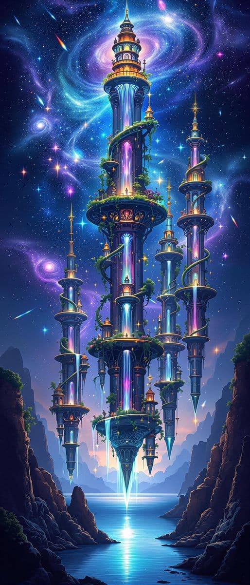Floating Towers in a Galactic Sky