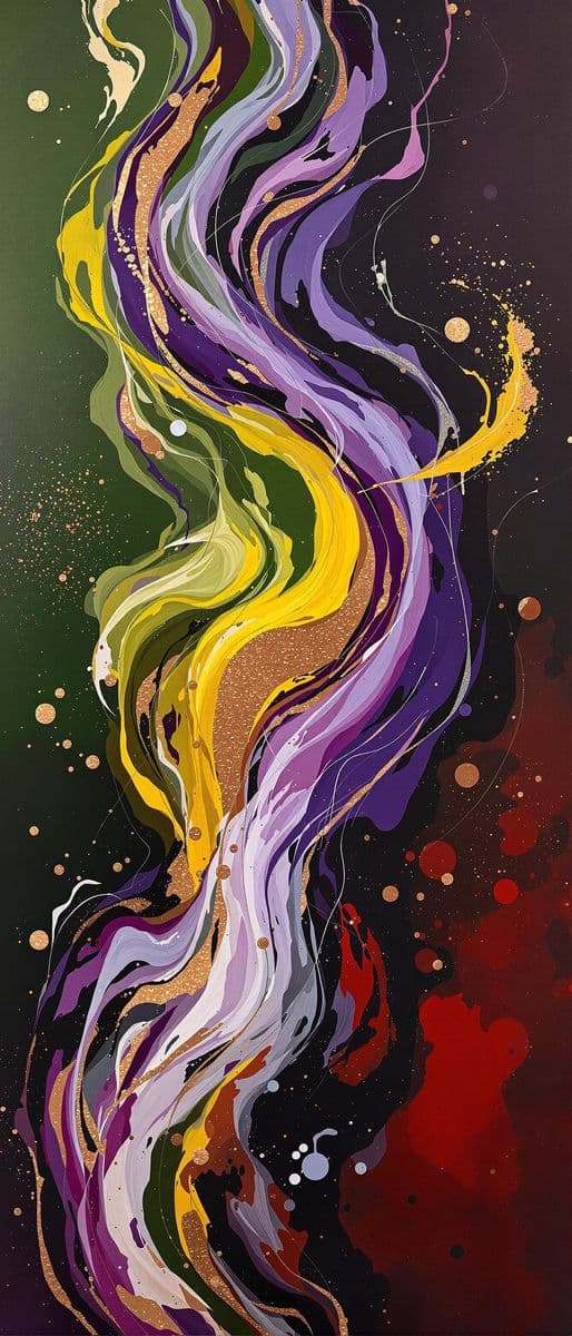 Swirling Patterns on Green