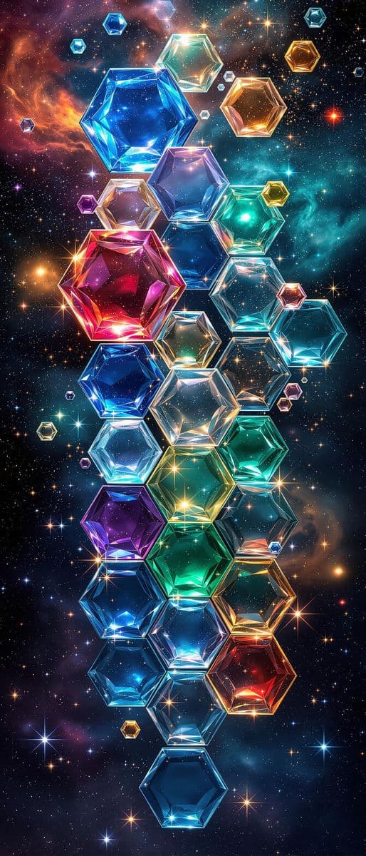 Glistening Hexagons in Nebula Cosmos