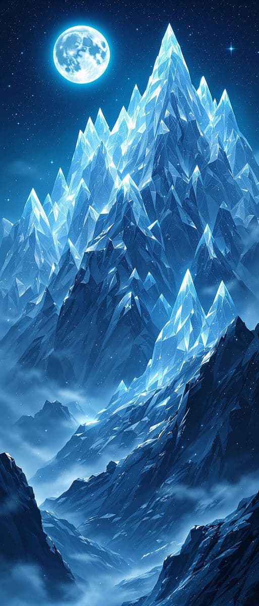 Moonlit Crystal Mountains