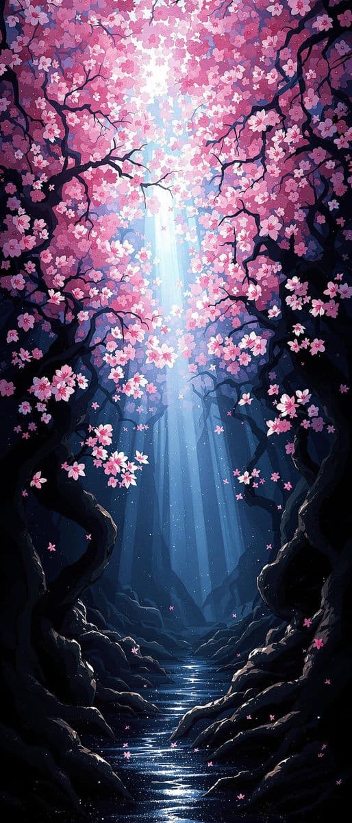 Sunlit Blossoms and Shadowy Roots