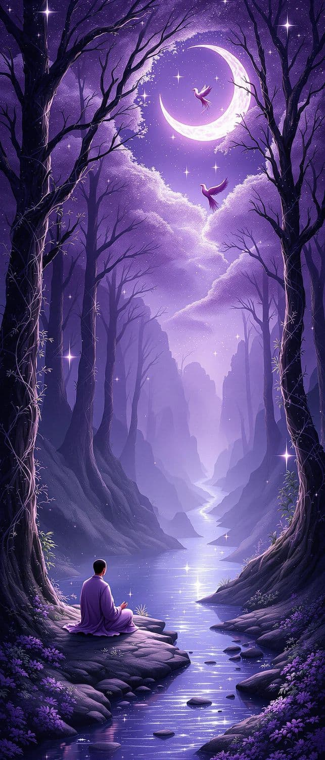 Twilight Meditation in Enchanted Forest