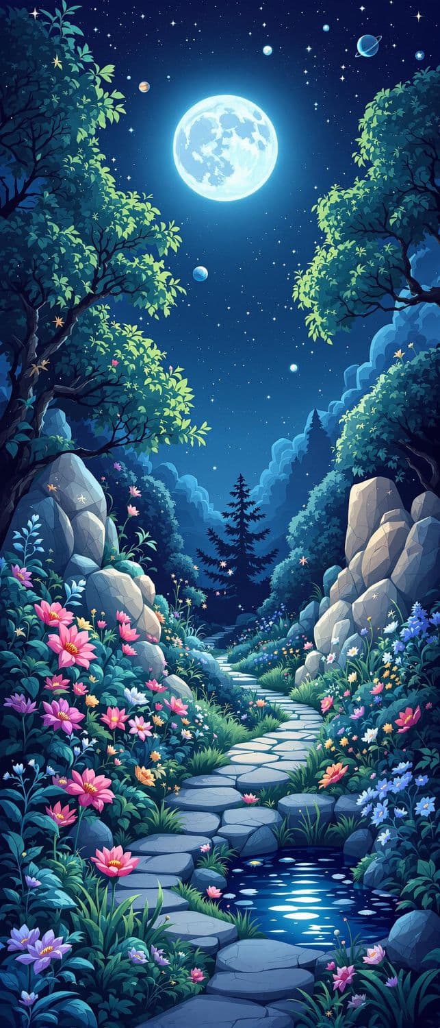 Lunar Garden Nightscape