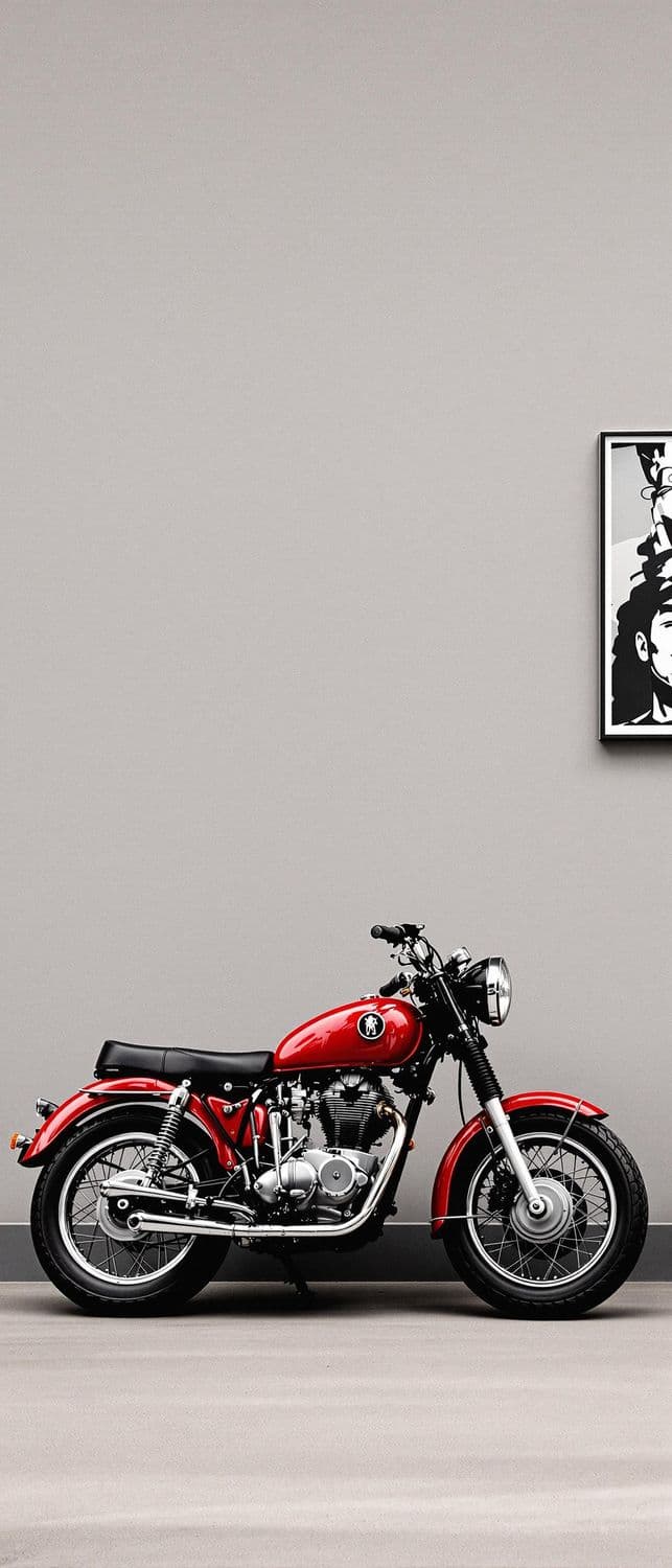 Retro Motorcycle and Modern Art