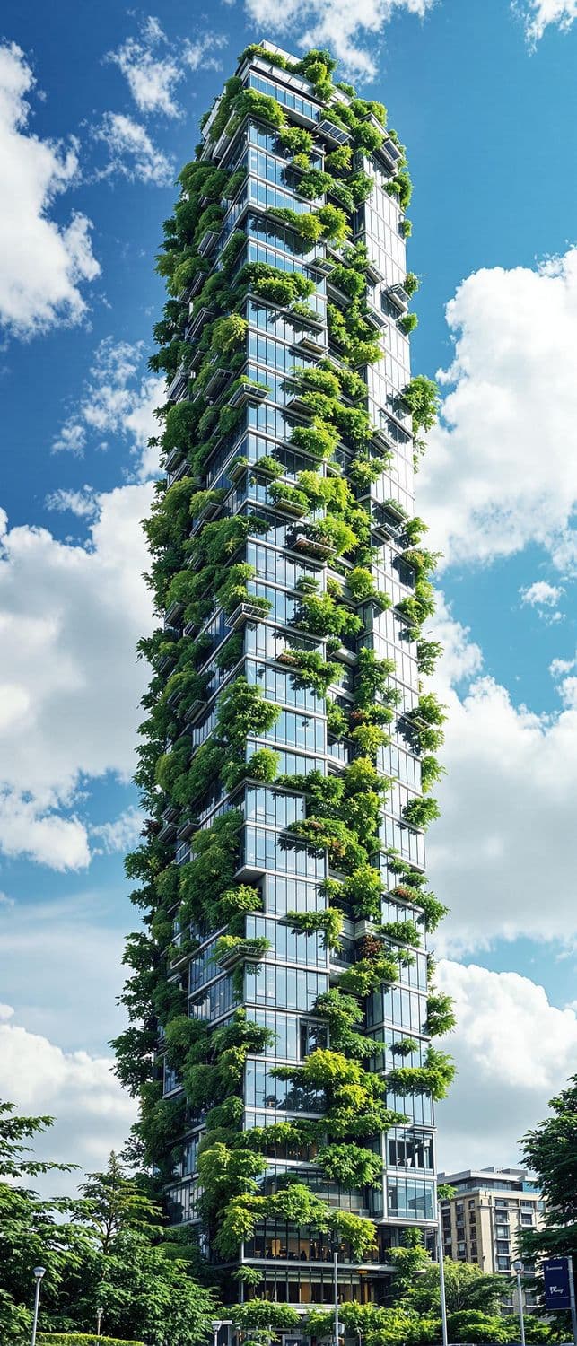 Eco-Friendly Skyscraper with Vertical Gardens