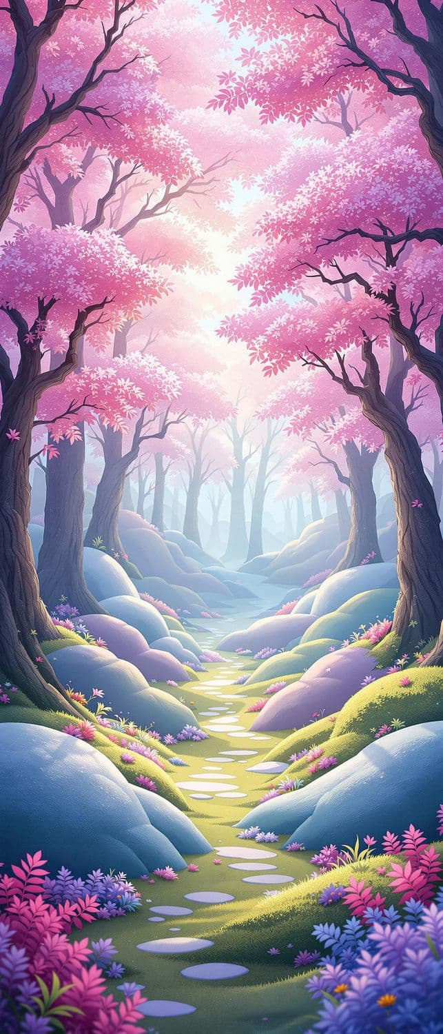 Whimsical Pastel Forest