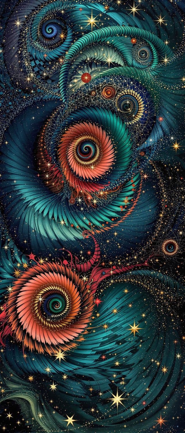 Fractal Spirals and Stars of Depth