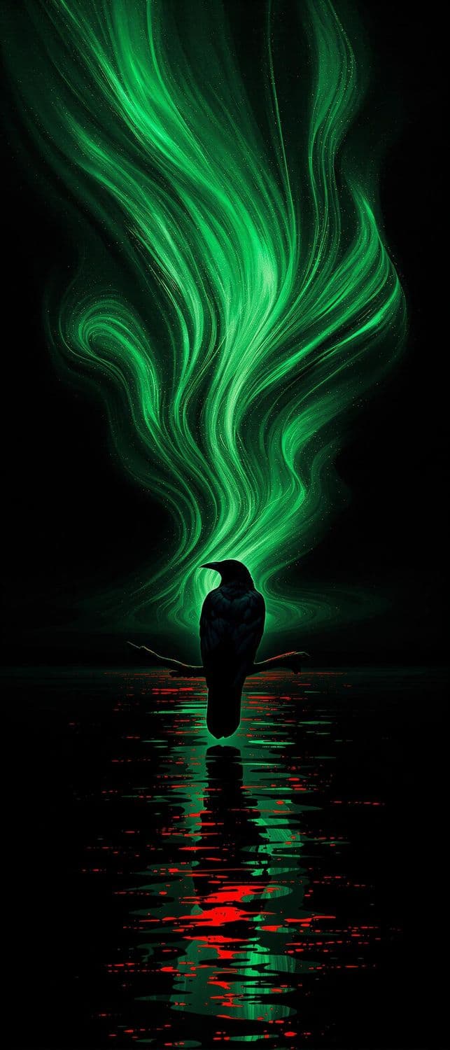 Raven and Green Aurora