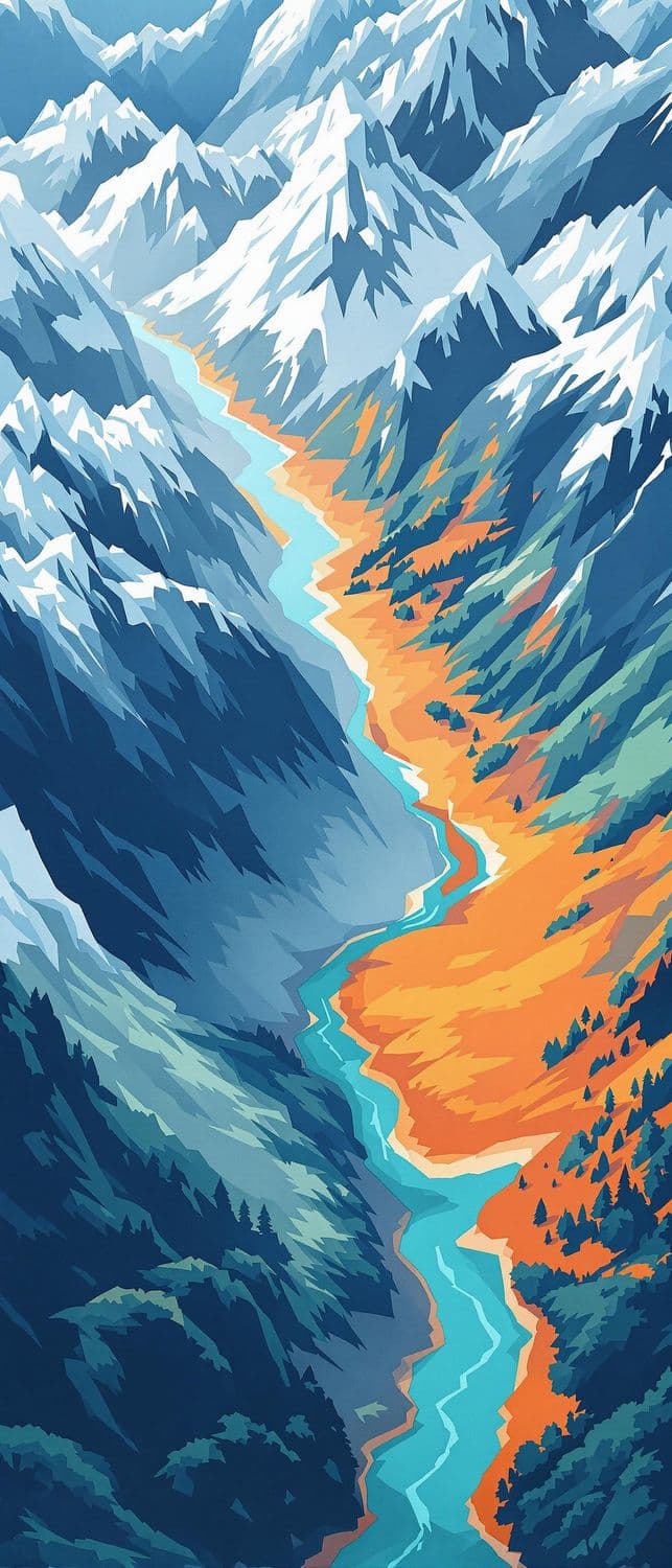 Aerial Mountain Landscape