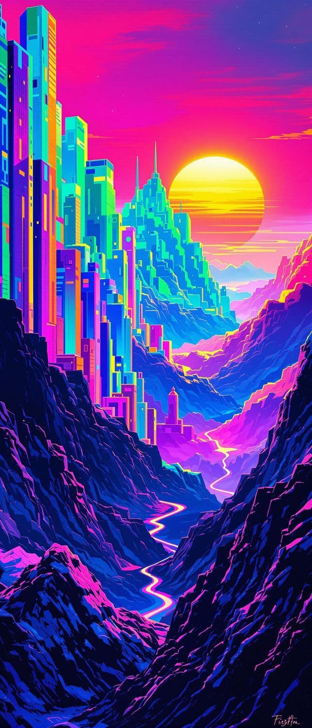 Cosmic Cityscape Illusion