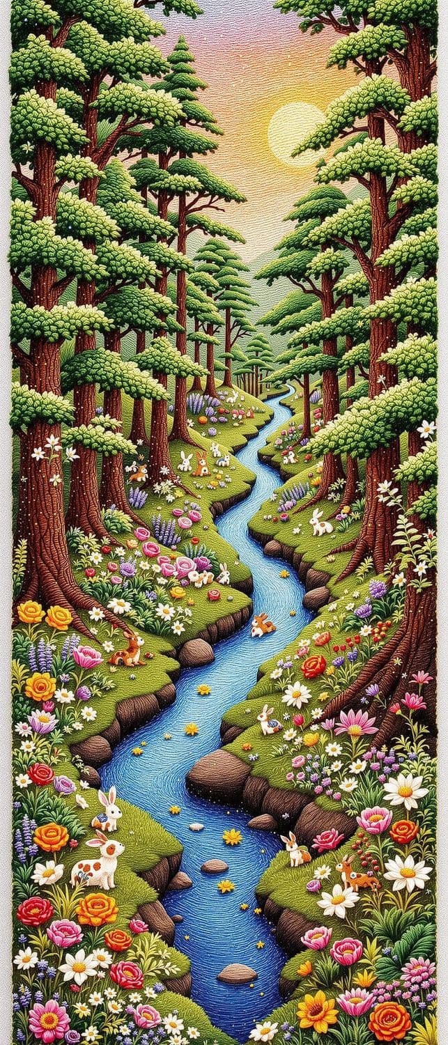 Enchanted Forest Glade Embroidery