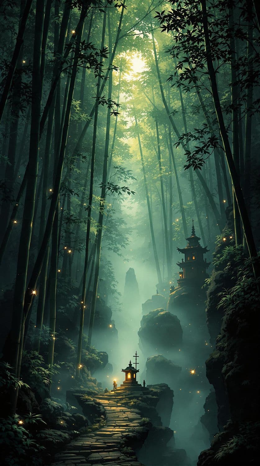 Moonlit Bamboo Forest