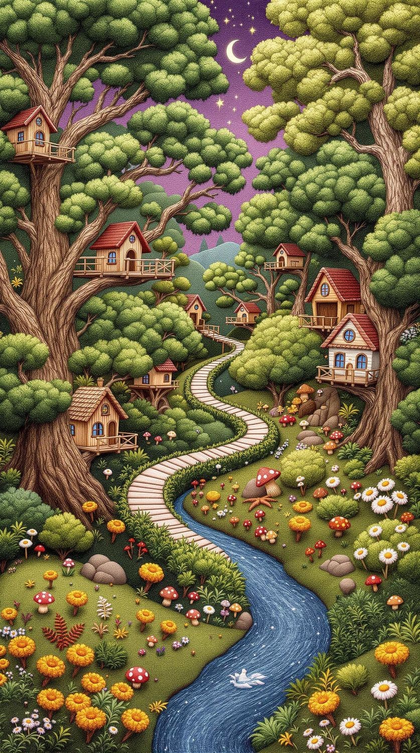 Forest Embroidery Village