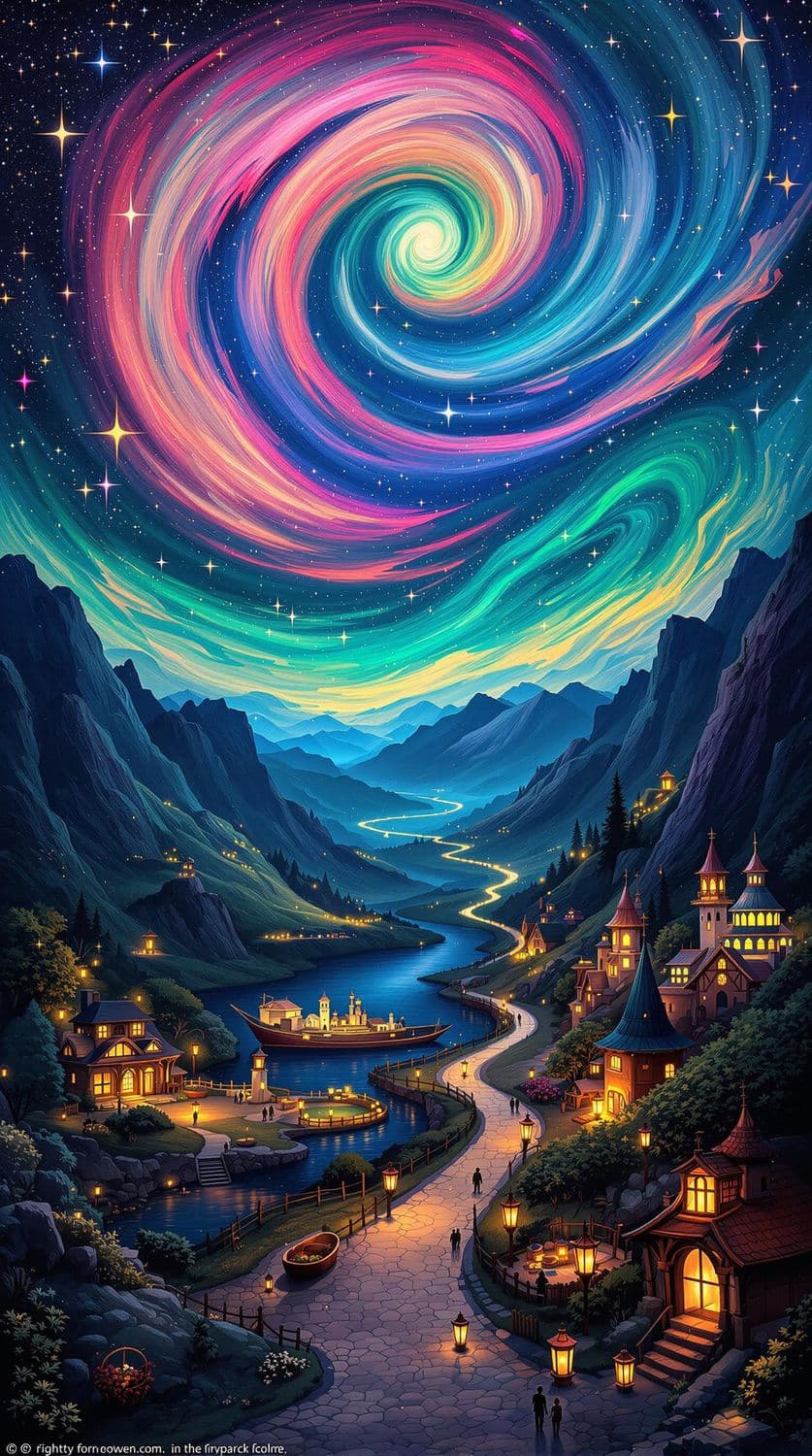 Aurora Symphony Over Serene Valley