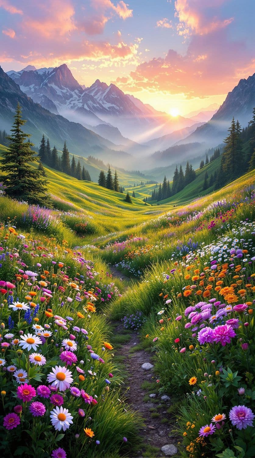 Mountain Meadow at Dawn