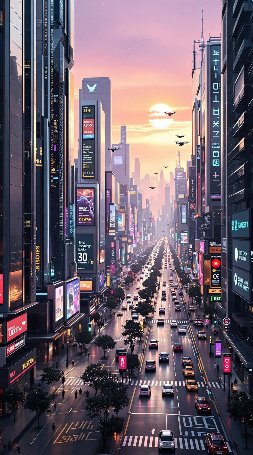 Futuristic Dawn in the City