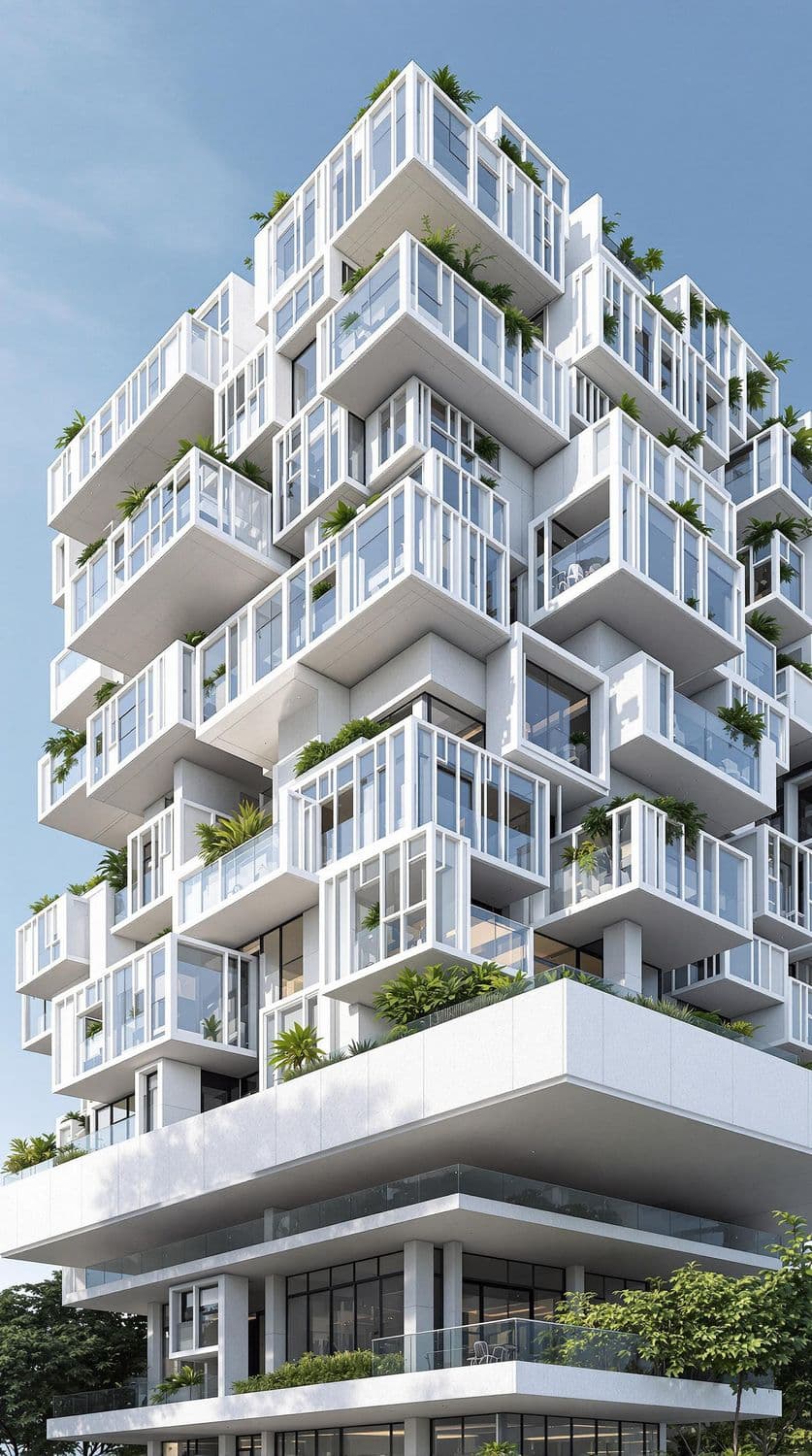 Modern Residential Complex with Green Terraces
