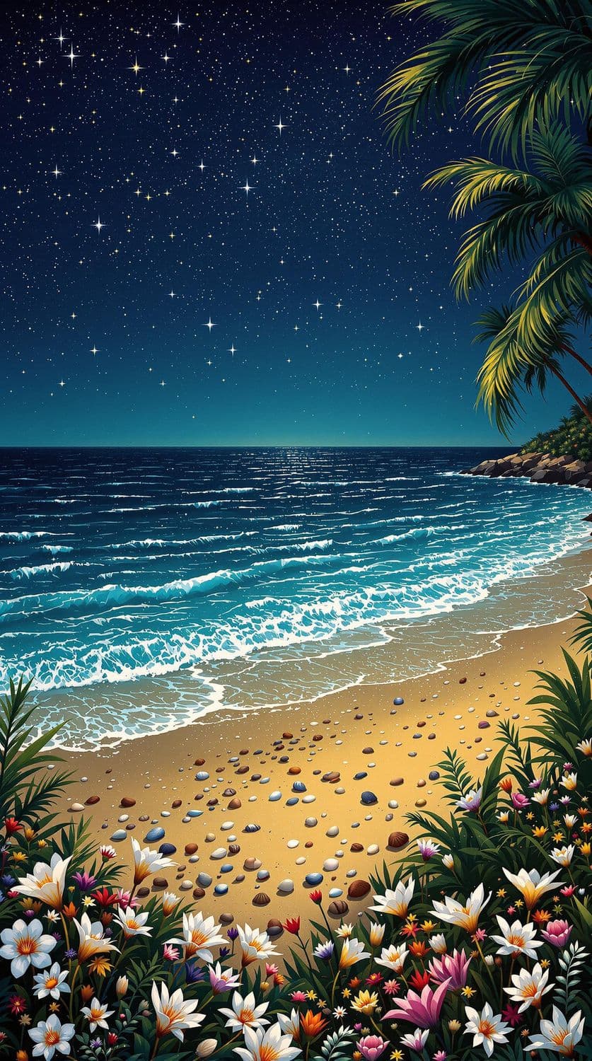 Starlit Tropical Shore
