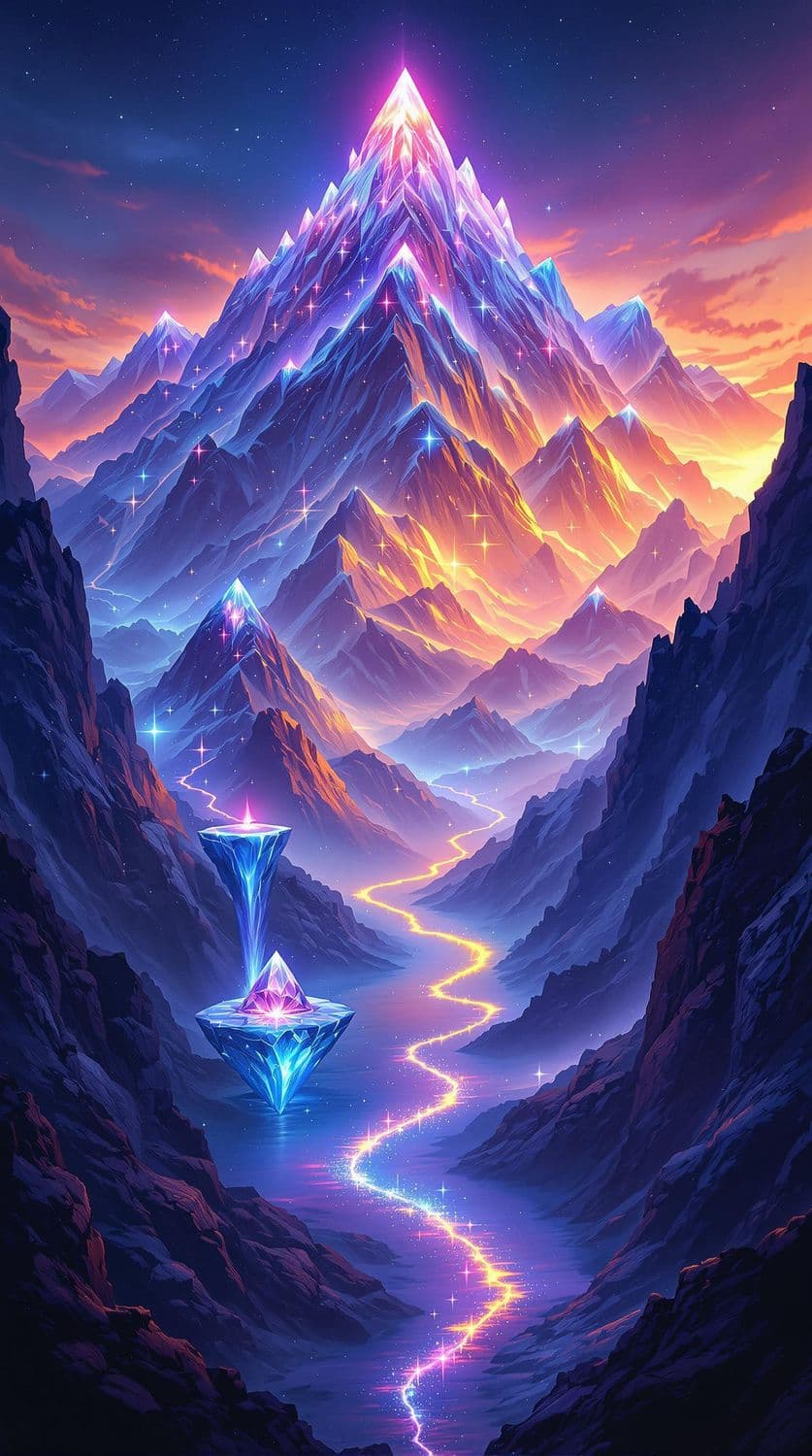 Crystalline Peaks at Sunset