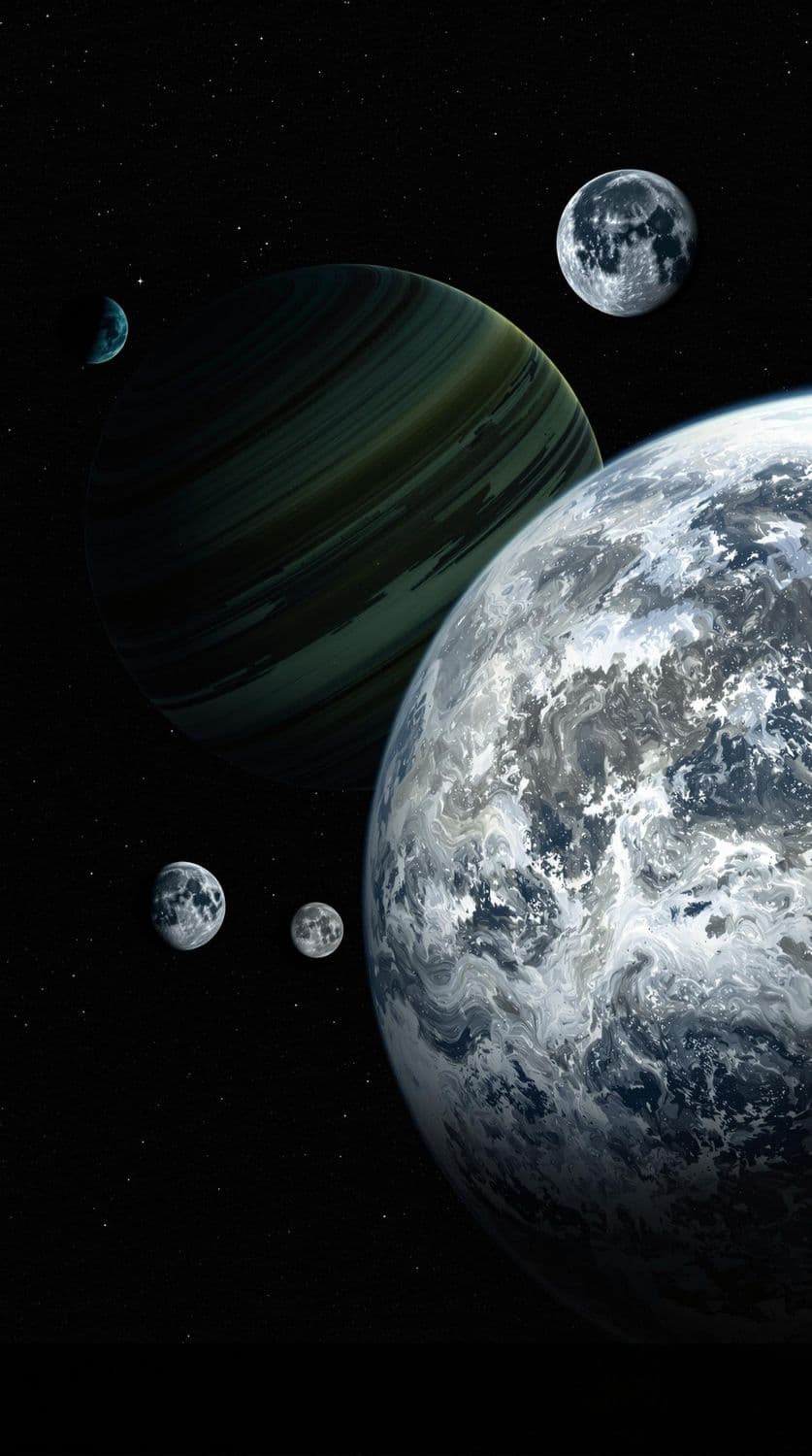Ringed Planet and Moons
