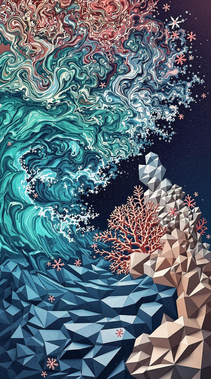 Ocean Waves and Geometric Coral