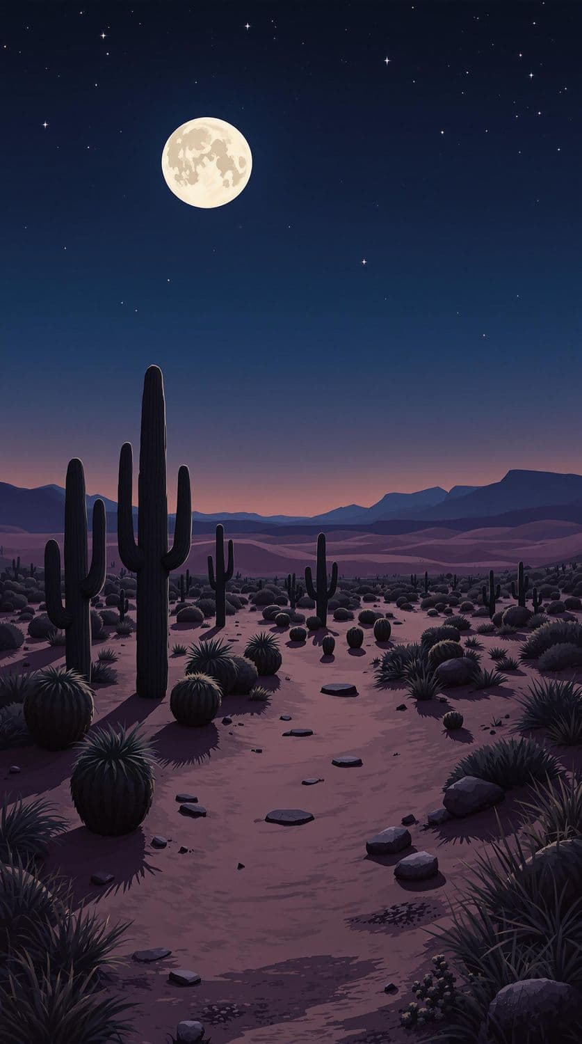Moonlit Desert Night