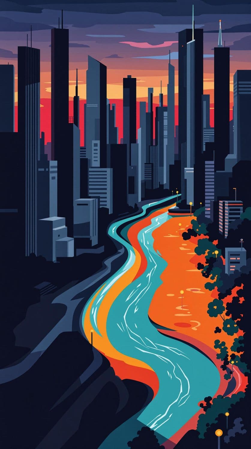 Urban Dusk Abstraction