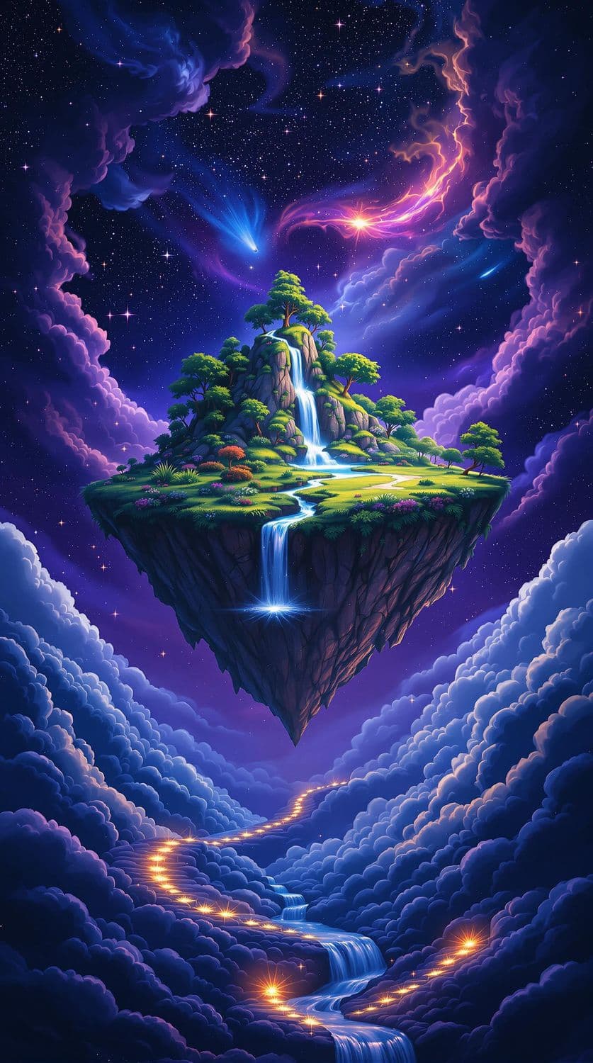 Floating Island in a Starry Sky