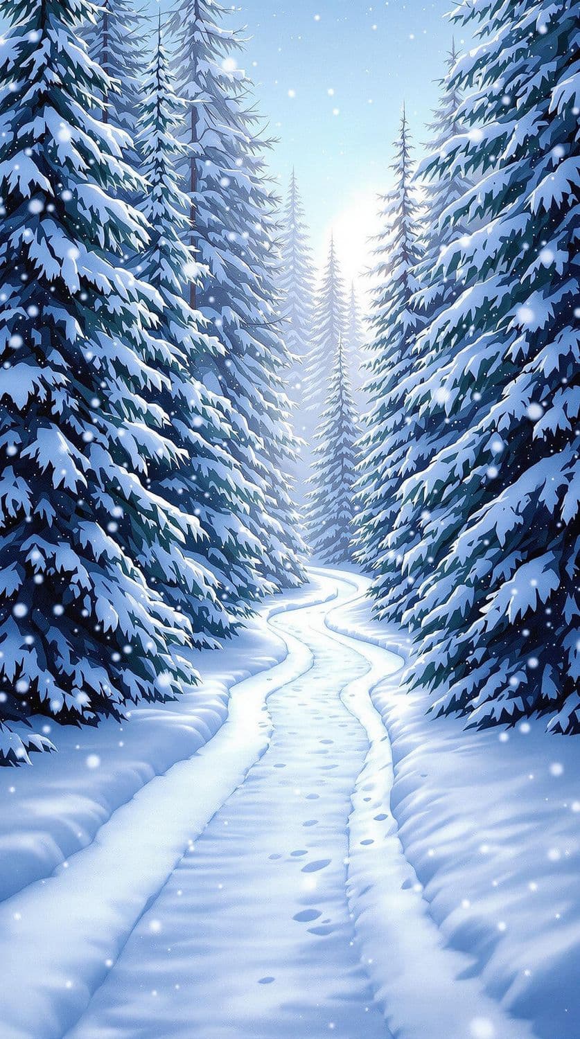 Snowy Park Pathway
