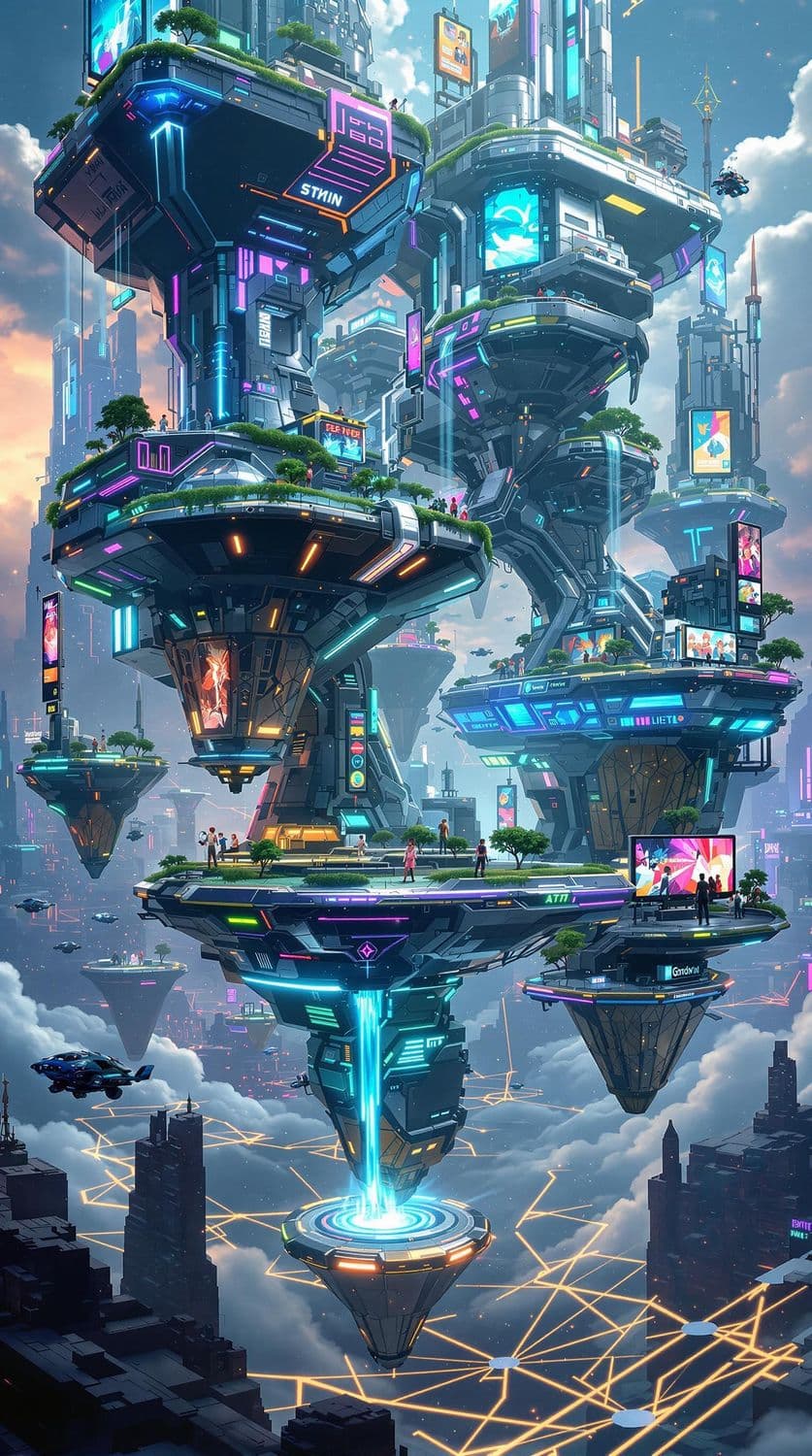 Cyberpunk Floating Metropolis