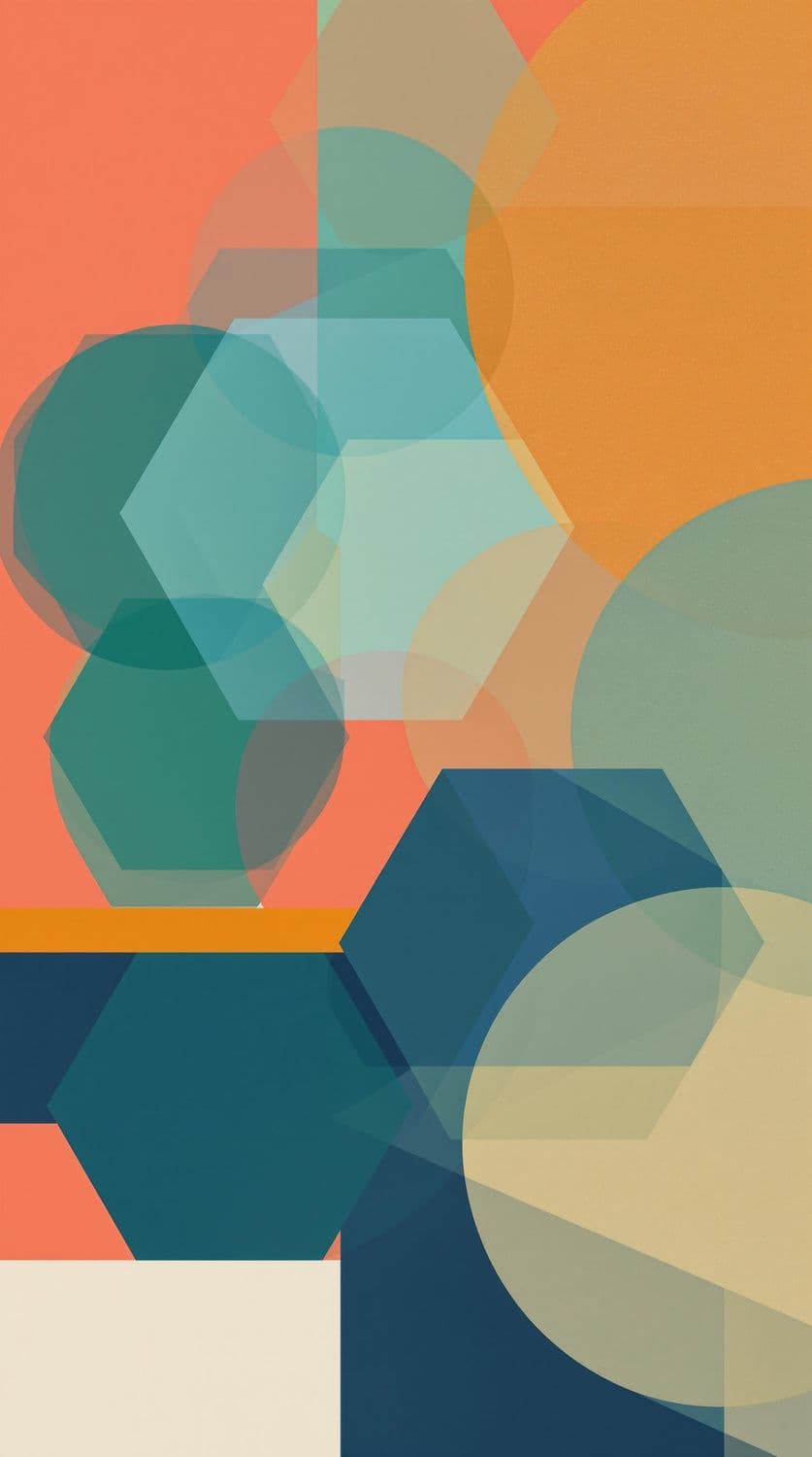 Intricate Layers in Teal and Coral