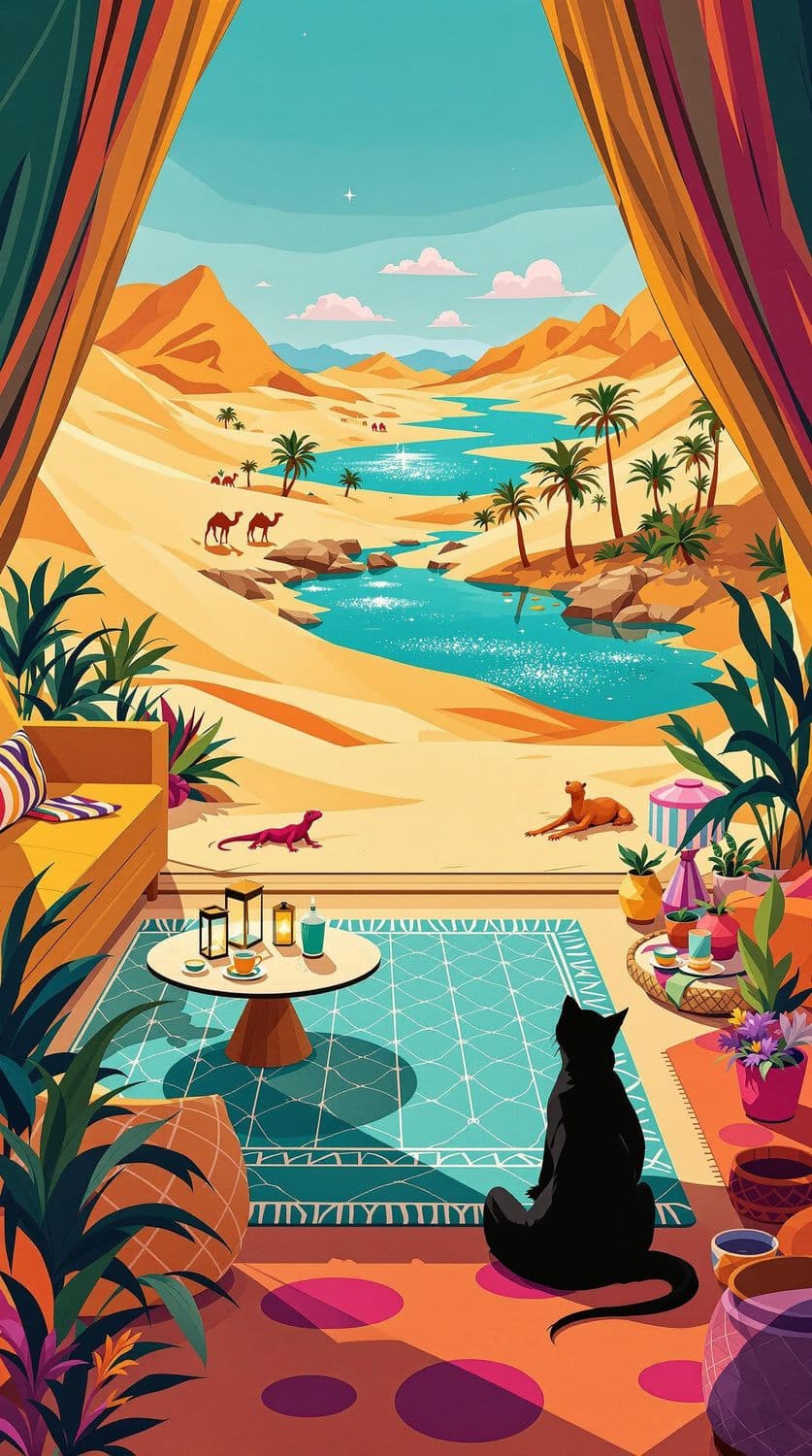 Desert Oasis from a Tent