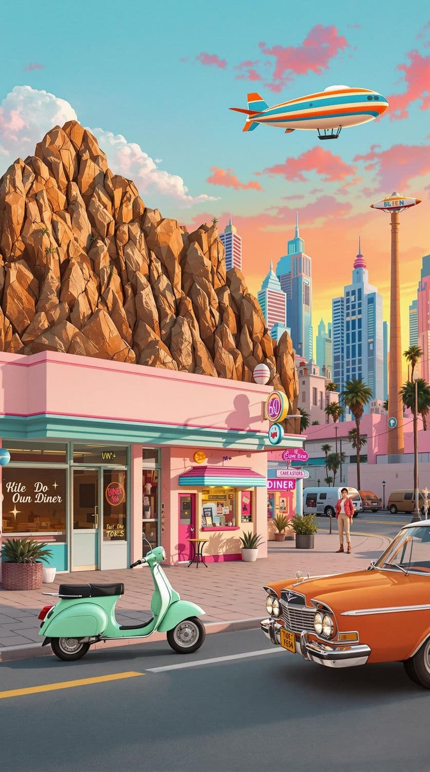 Retro Cityscape Fantasy