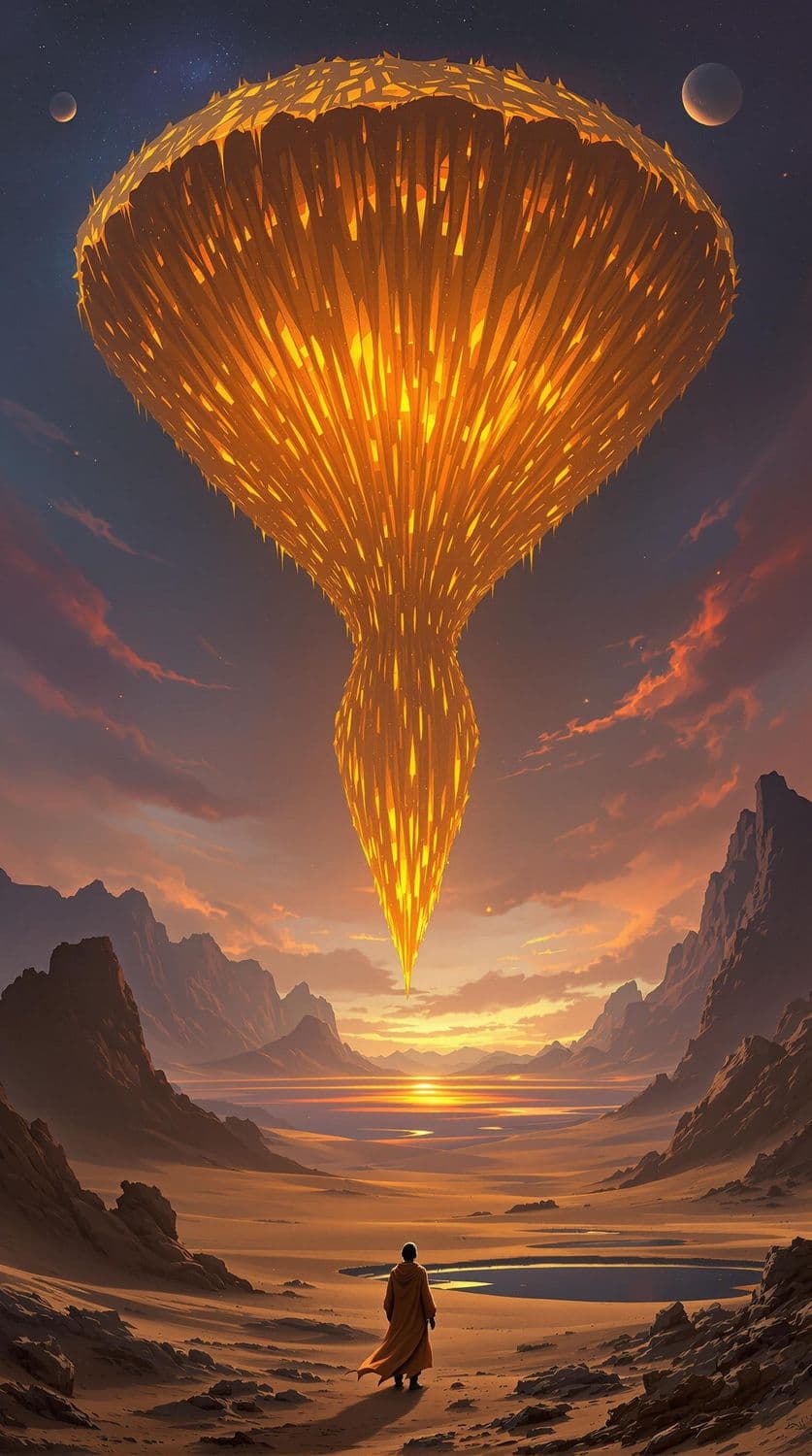 Floating Hourglass in the Desert