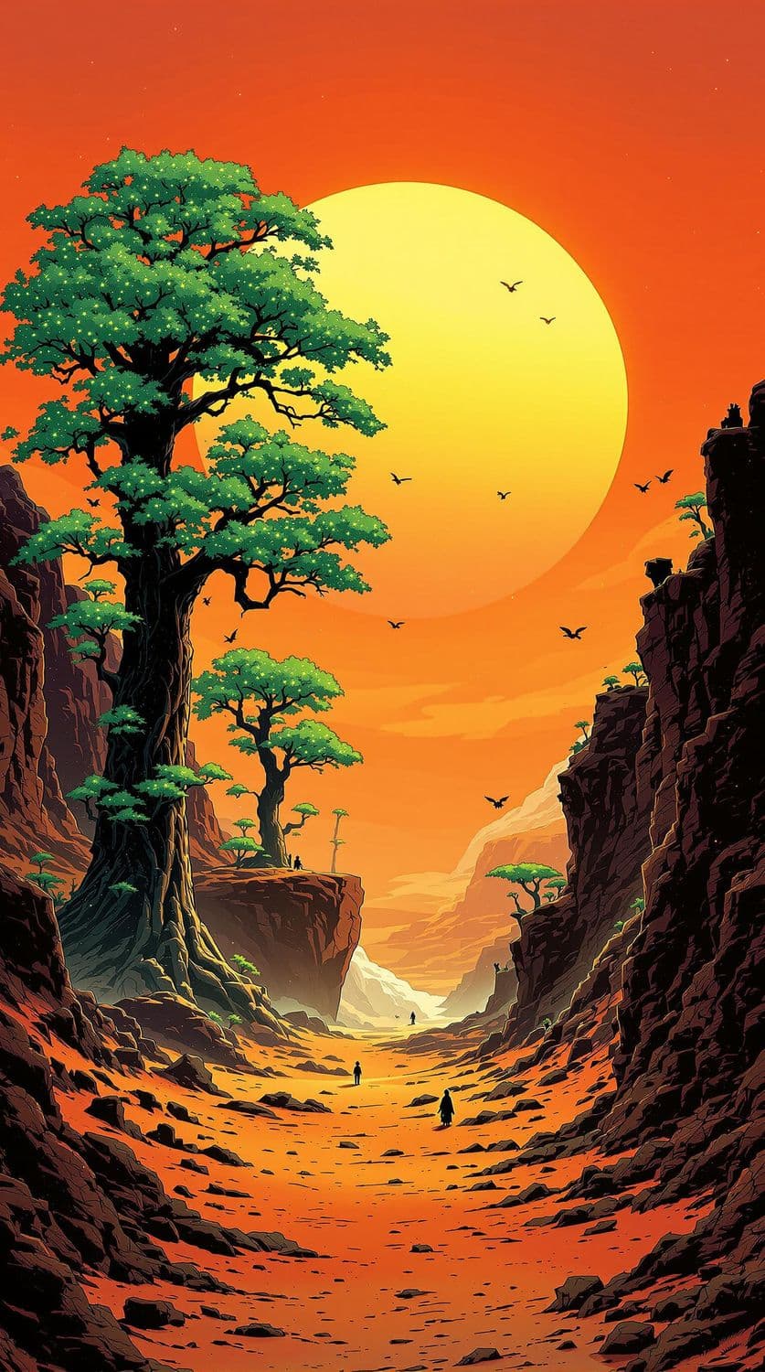 Bioluminescent Desert Oasis