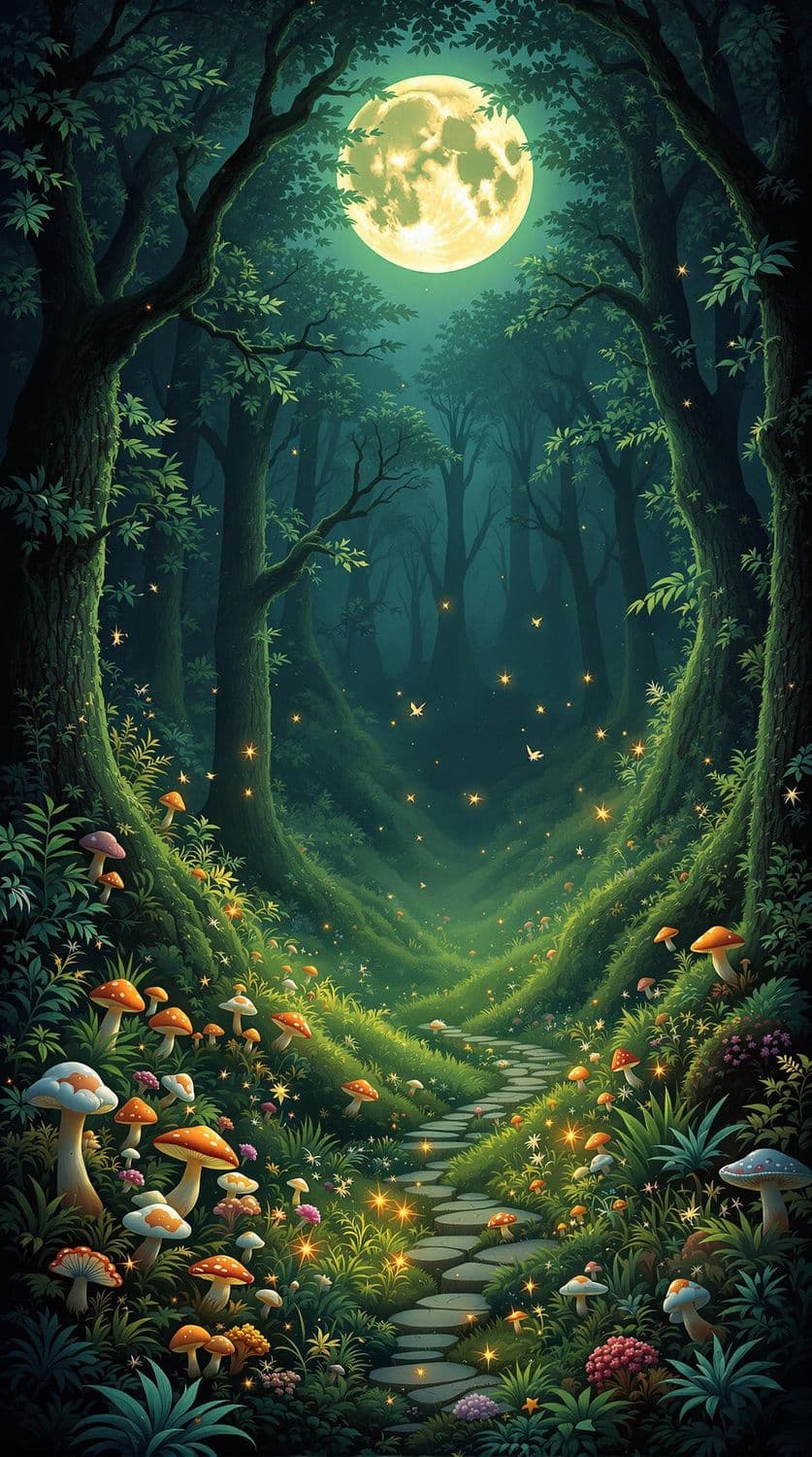 Moonlit Enchanted Forest