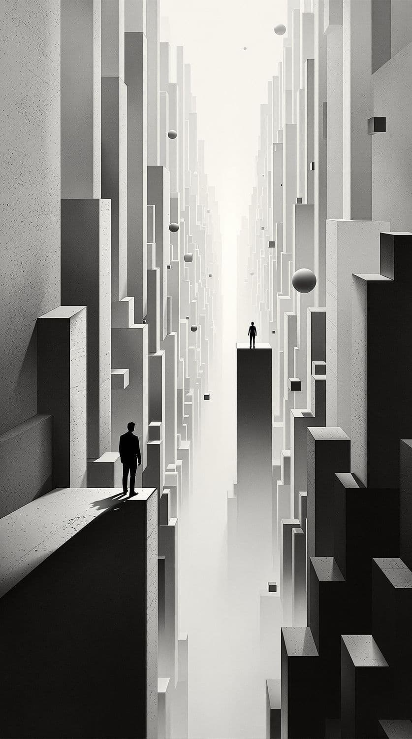 Solitary Ledge Over Monochrome Canyon