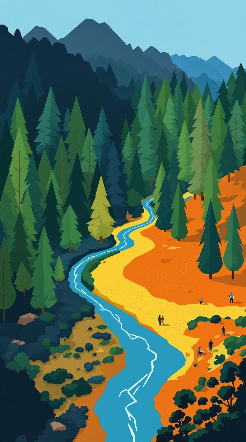 Stylized Forest Pathway