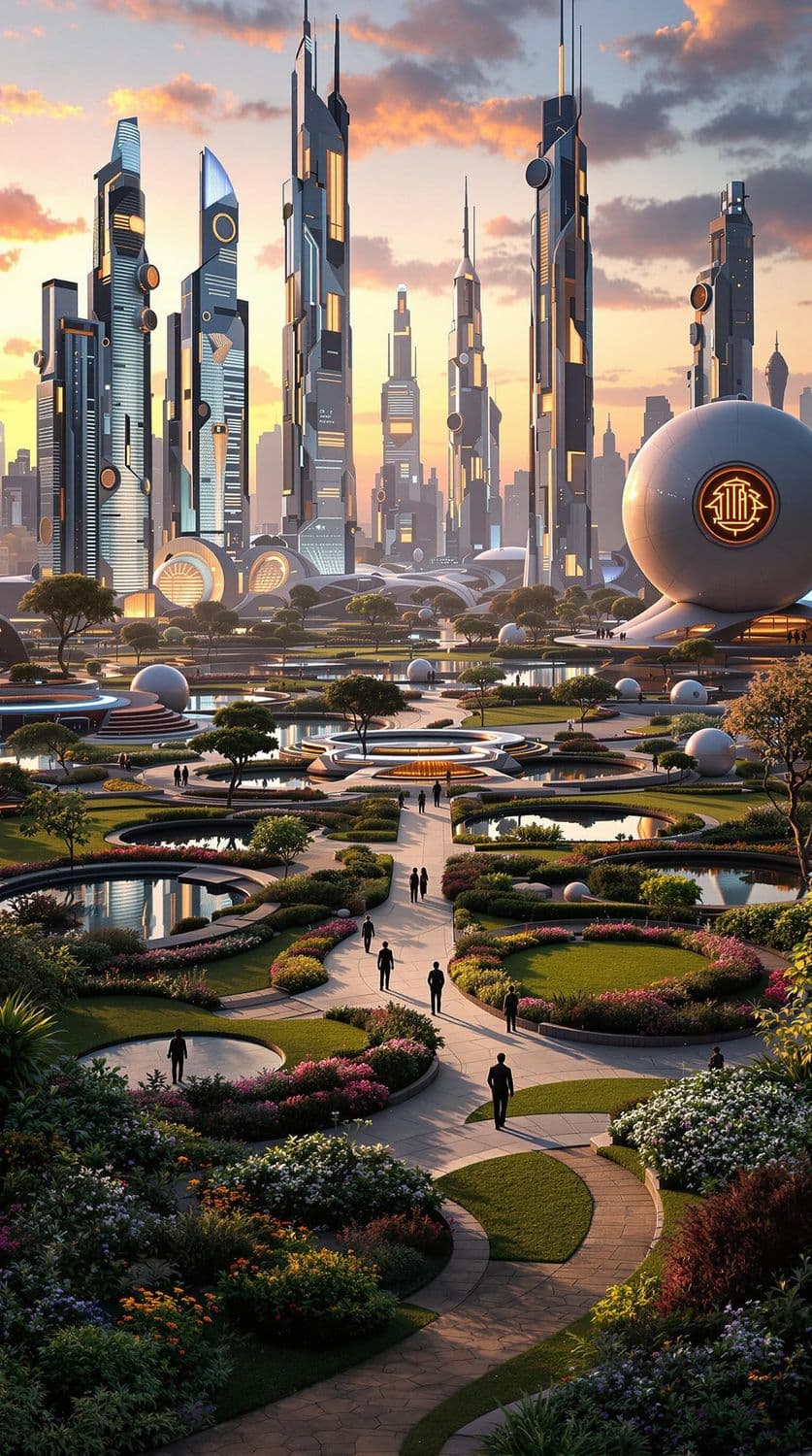 Futuristic Cityscape at Dusk