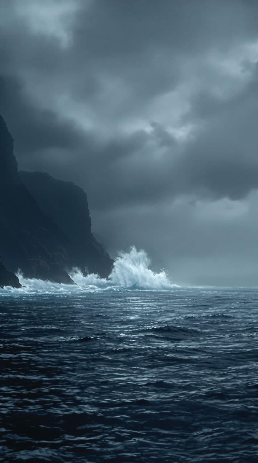 Stormy Coastal Cliffs