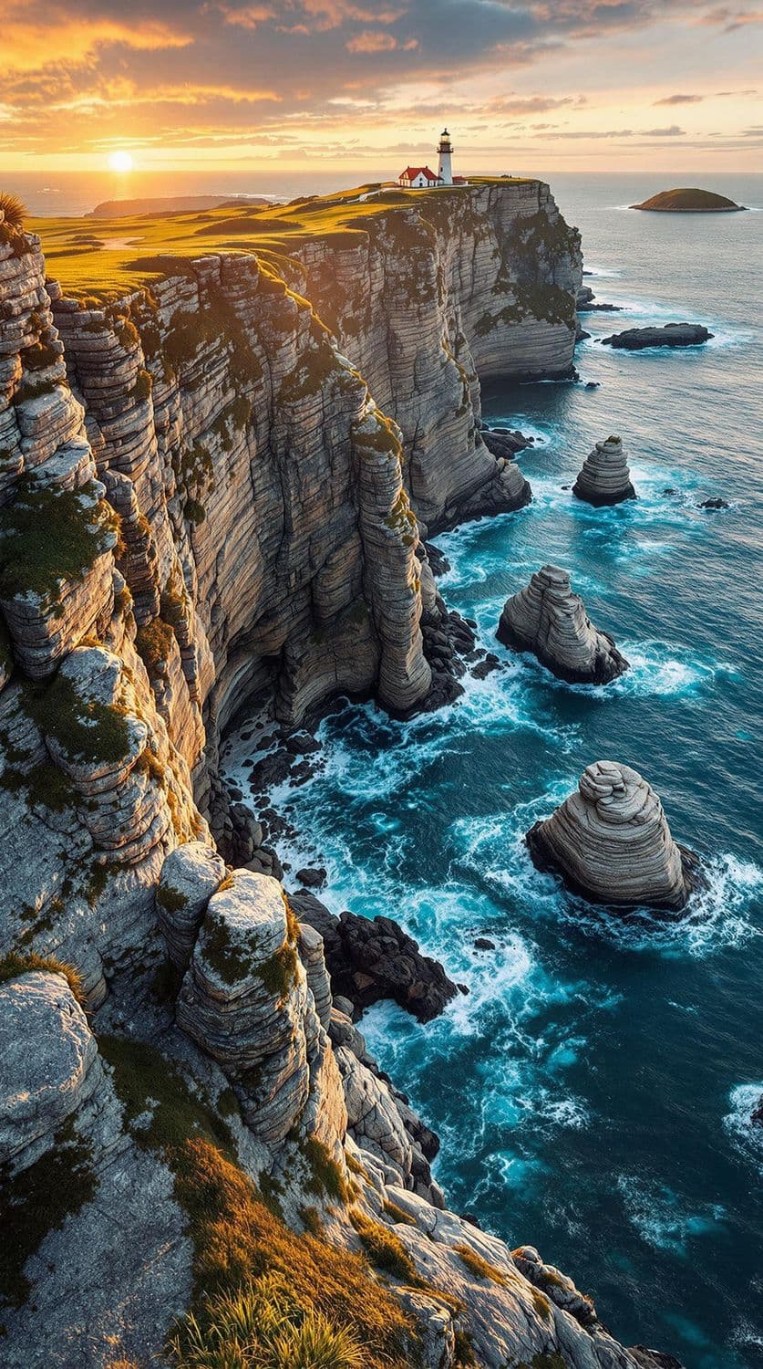 Coastal Cliffs at Dusk
