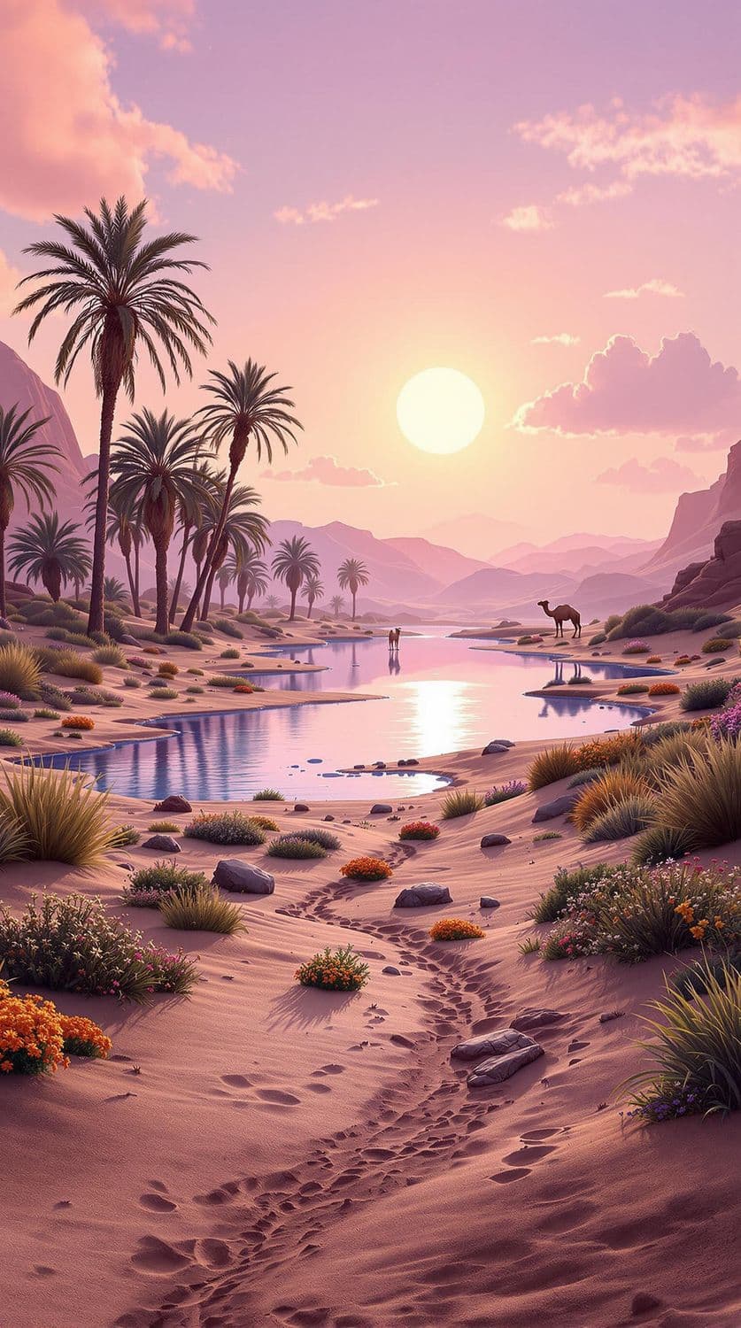 Desert Oasis at Dawn