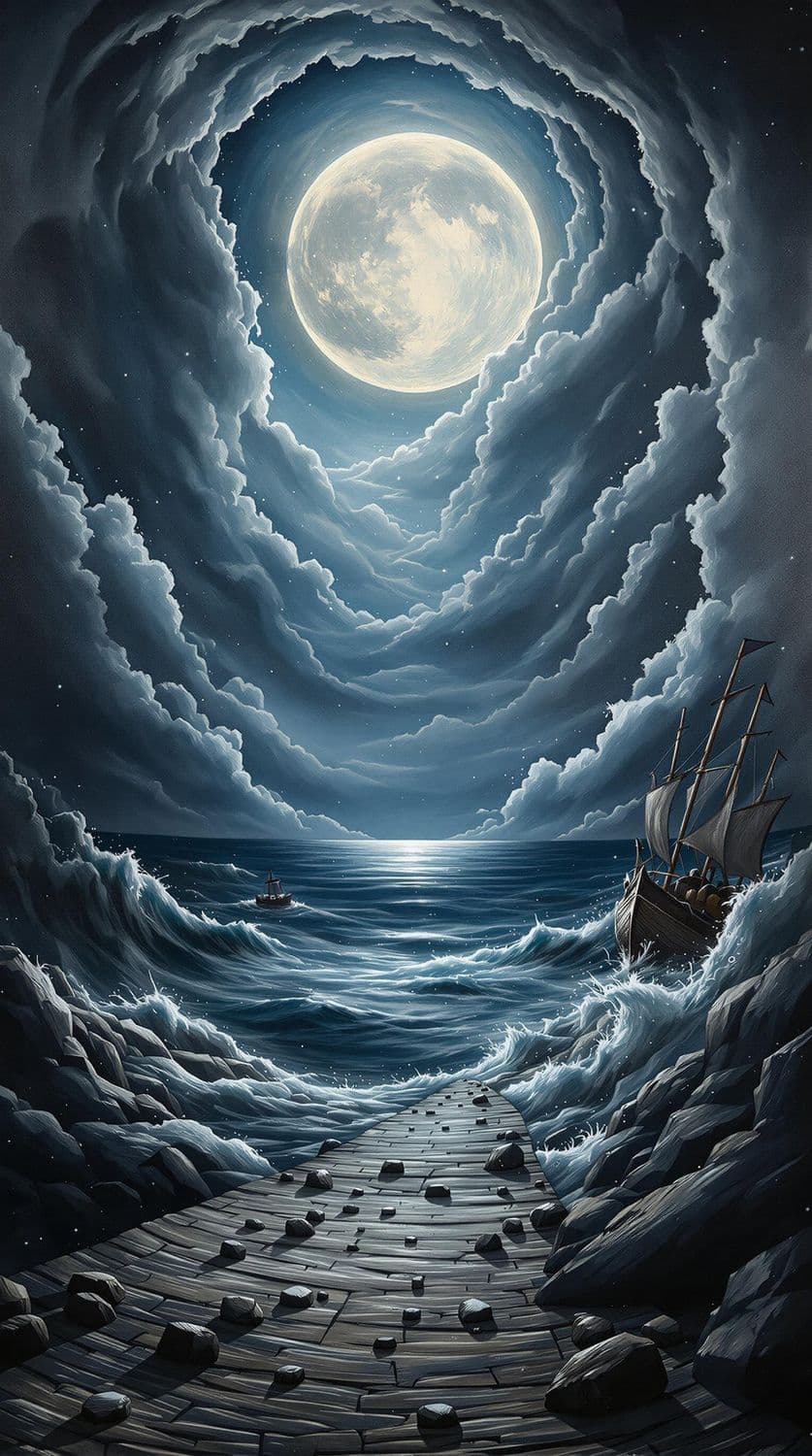 Moonlit Ocean Tempest