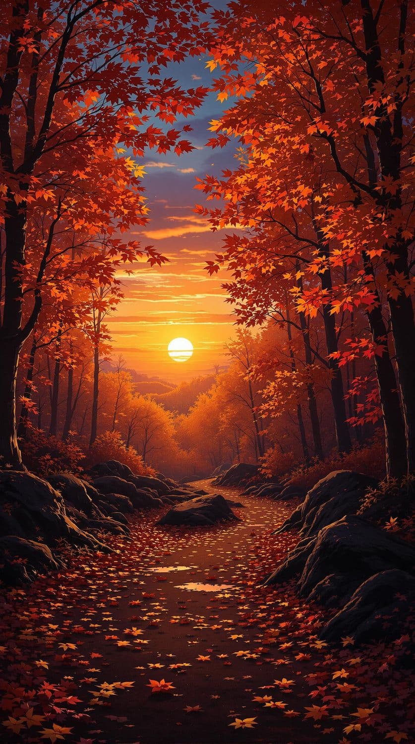 Twilight in the Autumn Forest