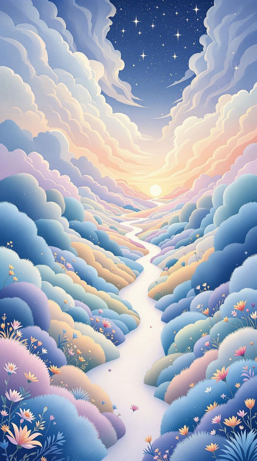 Celestial Meadow at Dusk