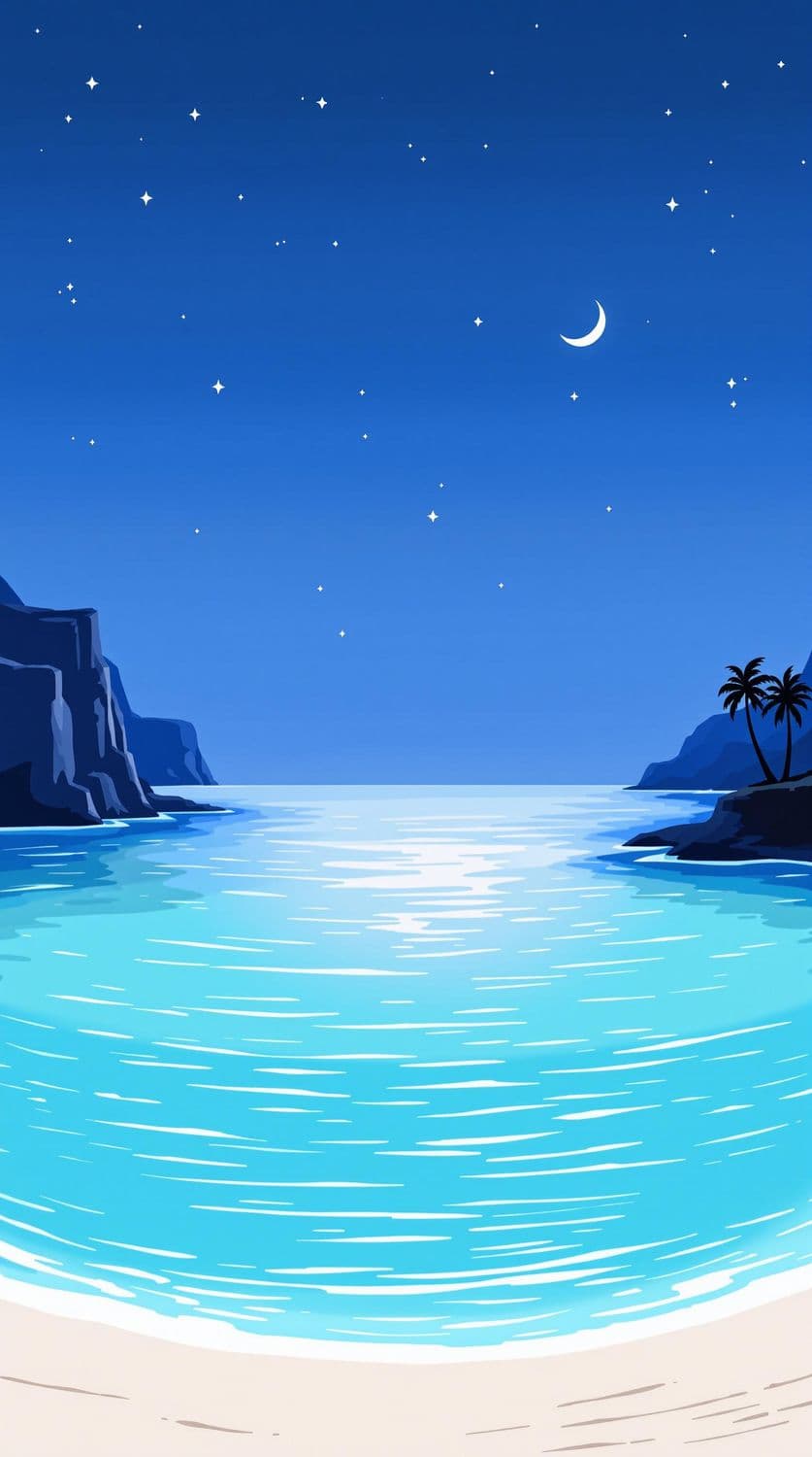Moonlit Beach Scene