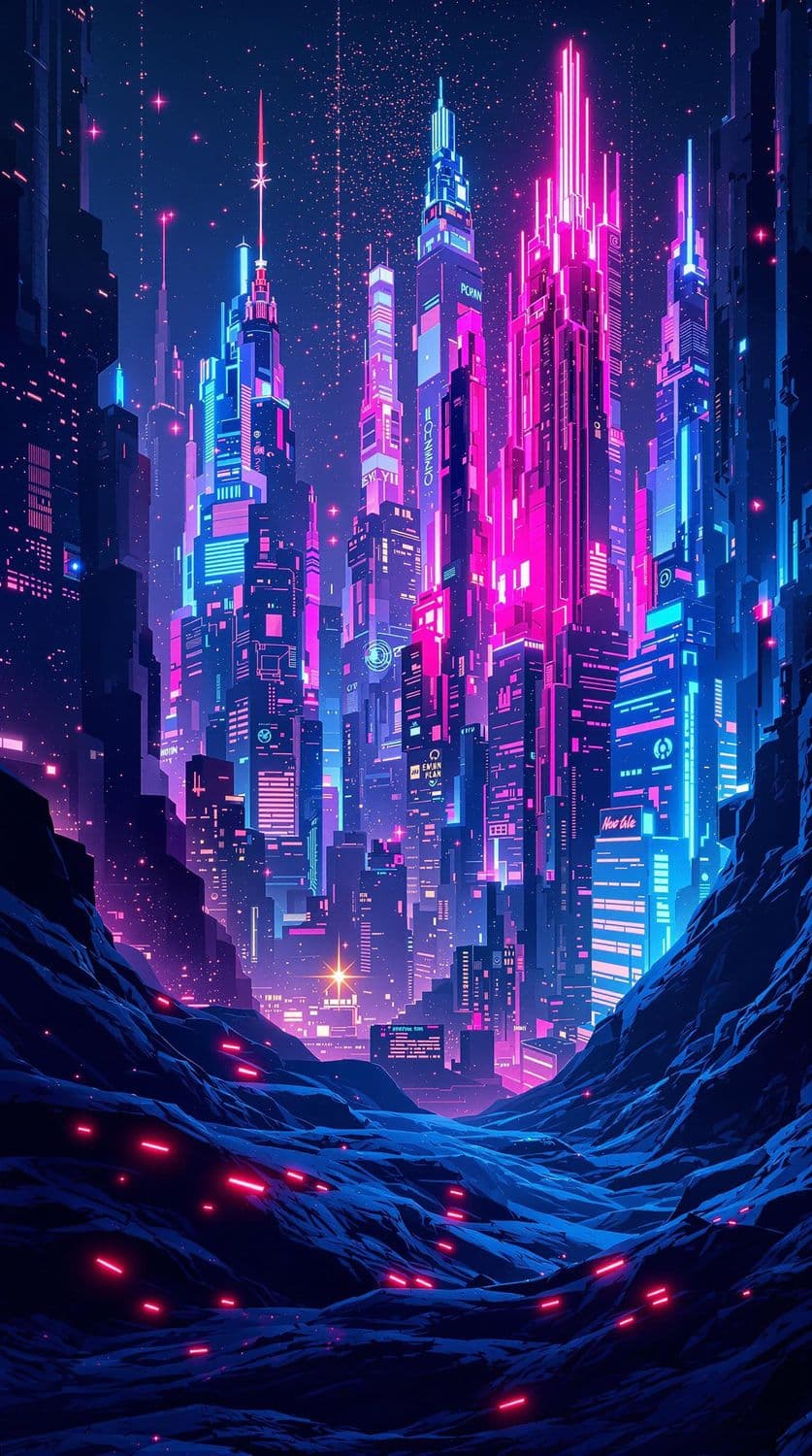 Neon Futuristic Cityscape